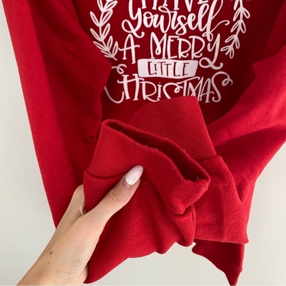Have yourself a Merry little Christmas Crew Pullover Ugly Sweatshirt Sweater M - Picture 6 of 7